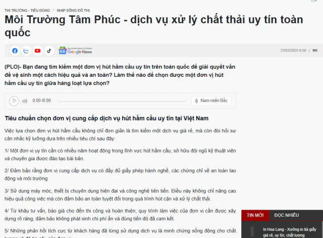 hút hầm cầu Bình Dương