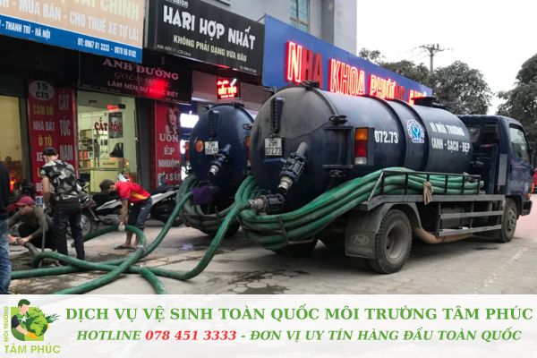Dịch vụ hút bể phốt tại thành phố Cẩm Phả Môi Trường Tâm Phúc