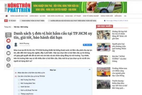 Hút hầm cầu tại TPHCM giá từ 300k/1m3, 15P có mặt, BH 5 năm 30 bao chi noi gi ve dich vu hut ham cau tai tphcm cua moi truong tam phuc 2 1 -