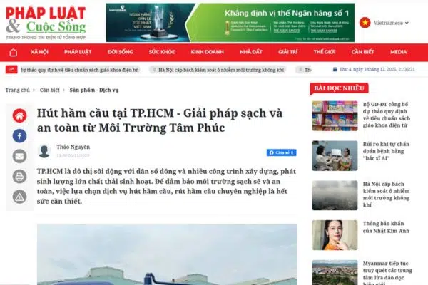 Hút hầm cầu tại TPHCM giá từ 300k/1m3, 15P có mặt, BH 5 năm 31 bao chi noi gi ve dich vu hut ham cau tai tphcm cua moi truong tam phuc 4 -