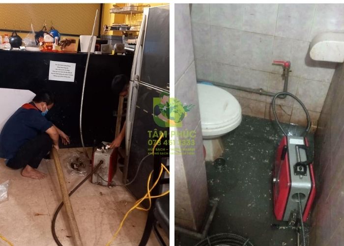 Ảnh thực tế thông cống nghẹt tại Quận 7 của Môi Trường Tâm Phúc