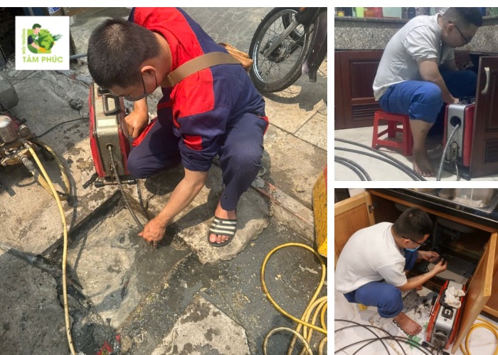 Thông cống nghẹt tại Bù Gia Mập bằng máy móc hiện đại