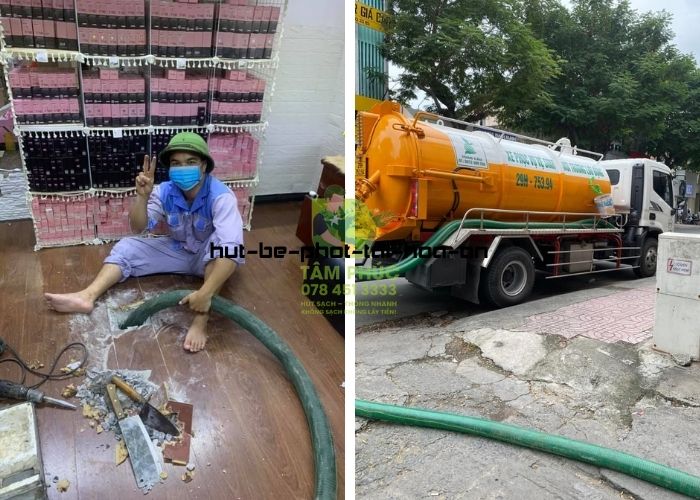 Hút bể phốt tại Hạ Lang