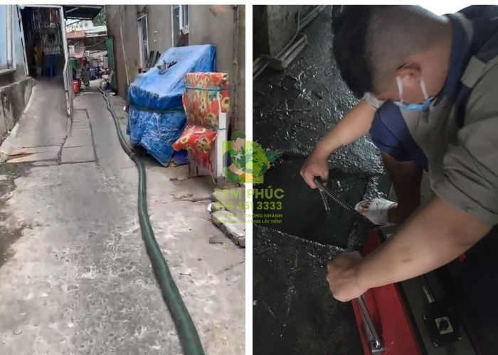 Hút bể phốt tại Hạ Lang