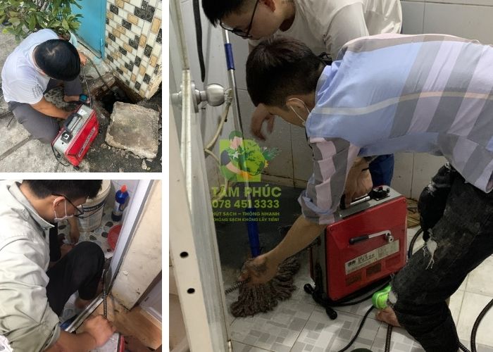 Thông tắc cống tại Văn Giang